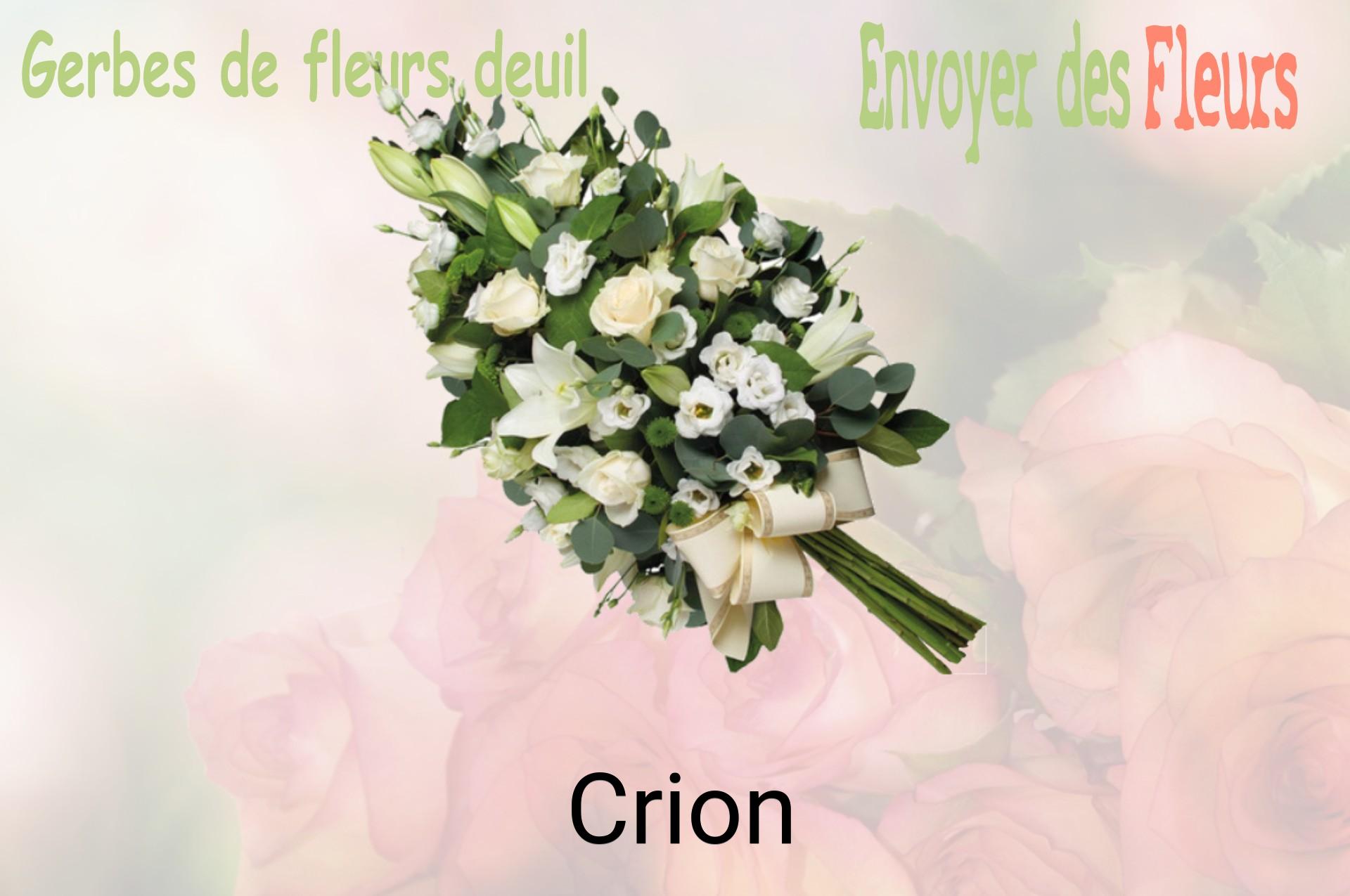Gerbe de fleurs de deuil livrée à Crion